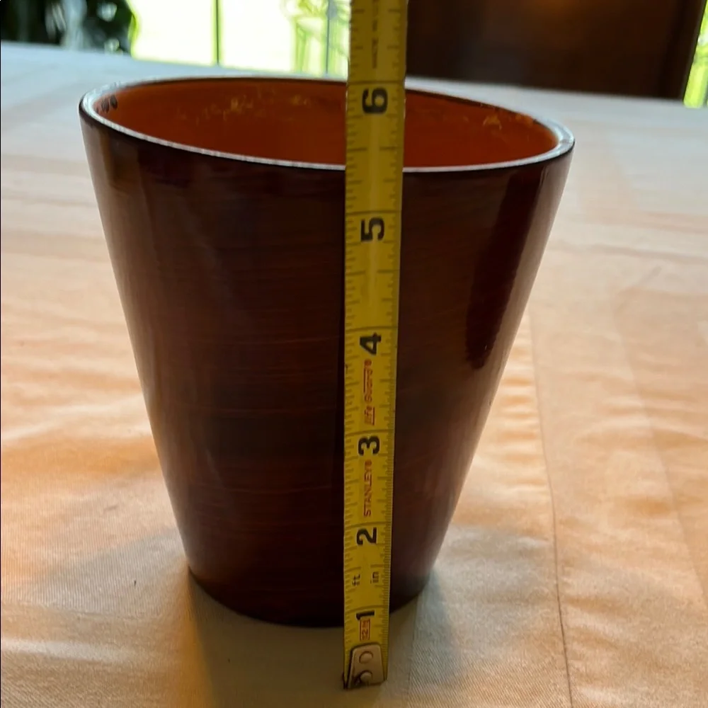 2 Burgundy Costa Farms Elegant Pottery Plant Holder Accent Vases
